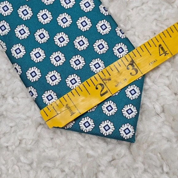 Charles Tyrwhitt Mens‎ Blue Geometric Silk Neck Tie Modern Career Professional - Picture 5 of 7